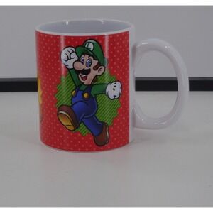 Nintendo Super Mario Bros Coffee Mug Mario Luigi Yoshi Red Polka Dot‎ Frankford